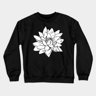 Water Lilly White Crewneck Sweatshirt